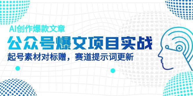 （14709期）公众号爆文项目实战，AI创作爆款文章，起号素材对标赠（附赛道AI提示词）-入圈