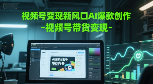 视频号变现新风口AI爆款创作-视频号带货变现-入圈