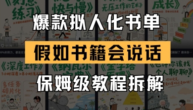 最新爆款拟人化书单玩法，假如书籍会说话，保姆级教程-入圈