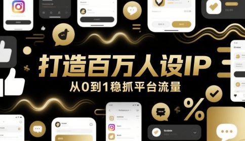 打造百万人设IP，从0到1稳抓平台流量-入圈