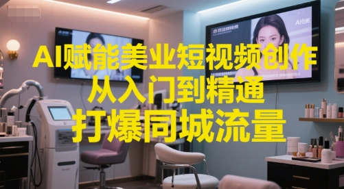 AI赋能美业短视频创作，从入门到精通，打爆同城流量，超级AI工具短视频实操落地-入圈