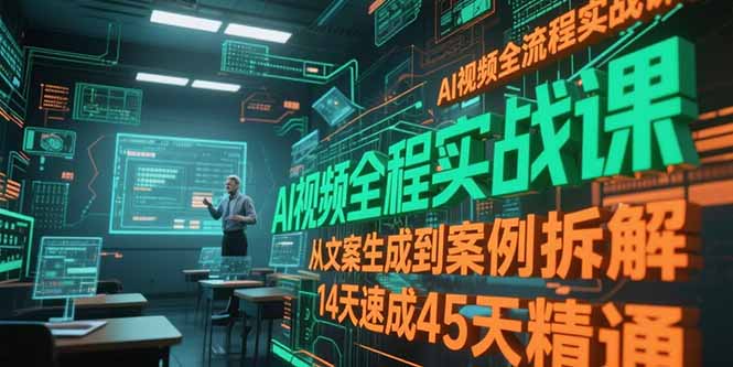 （15172期）AI视频全流程实战课，从文案生成到案例拆解，14天速成45天精通-入圈