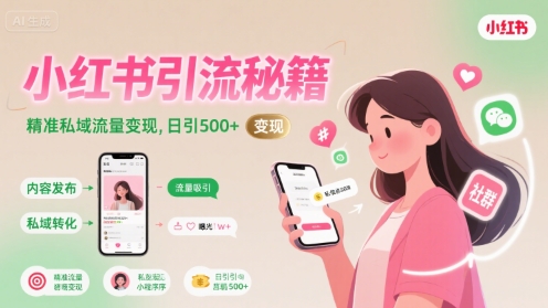 小红书引流秘籍，精准私域流量变现，日引500+-入圈