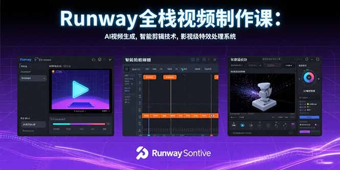 （15515期）Runway全栈视频制作课：AI视频生成，智能剪辑技术，影视级特效处理系统-入圈