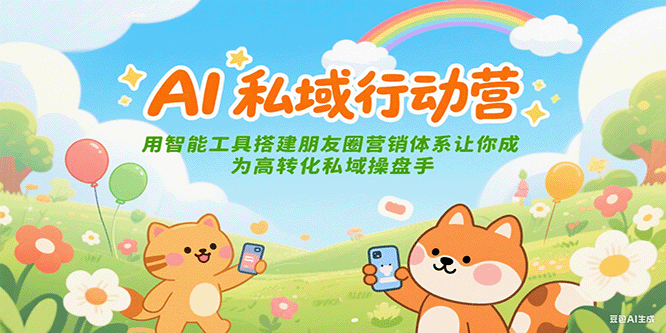 AI私域行动营：用智能工具搭建朋友圈营销体系让你成为高转化私域操盘手-入圈