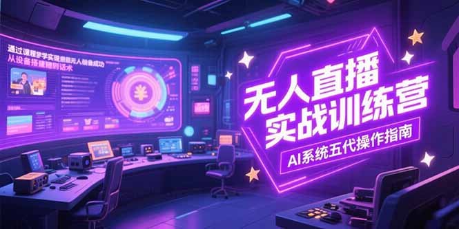 （15315期）无人直播实操训练营，从设备搭建到话术，AI系统五代操作指南(7月更新)-入圈