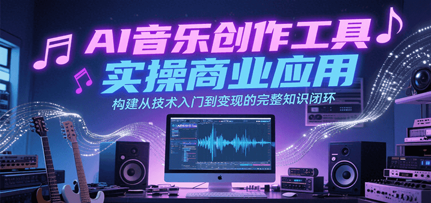 AI音乐创作工具实操商业应用，构建从技术入门到变现的完整知识闭环-入圈