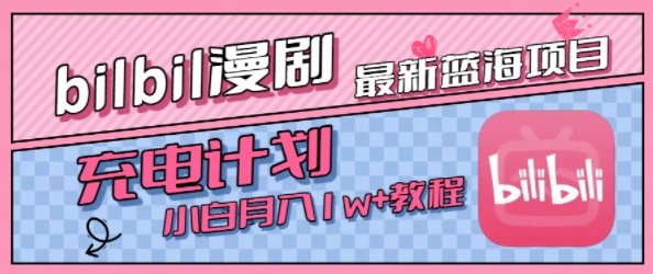 最新蓝海项目，B站充电计划，小白也能月入1w+-入圈