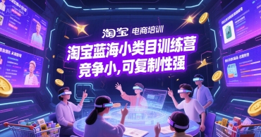 淘宝蓝海小类目训练营， 竞争小，可复制性强-入圈