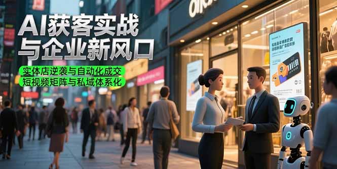 （15348期）AI获客实战与企业新风口，实体店逆袭与自动化成交 短视频矩阵与私域体系化-入圈