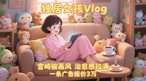 单个账号涨粉71W！用AI制作独居女孩Vlog，宫崎骏画风，治愈感拉满，一条广告报价3W-入圈