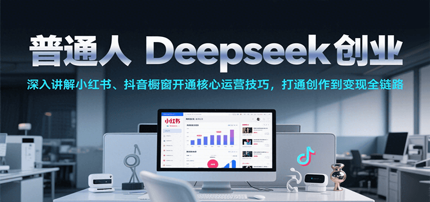 普通人Deepseek创业，小红书、抖音橱窗开通核心运营技巧，打通创作到变现全链路-入圈