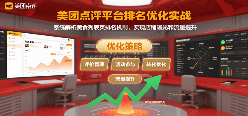 美团点评平台排名优化实战，系统解析美食列表页排名机制，实现店铺曝光和流量提升-入圈