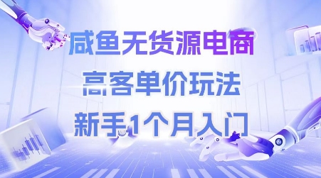 咸鱼无货源电商，高客单价玩法，新手1个月入门-入圈