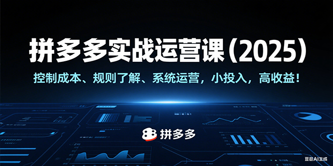 拼多多实战运营课（2025），控制成本、规则了解、系统运营，小投入，高收益！-入圈