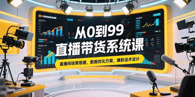 （15362期）从0到99直播带货系统课，直播间场景搭建，数据优化方案，爆款话术设计-入圈