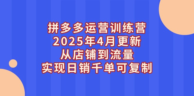 （14469期）拼多多运营训练营2025年4月更新，从店铺到流量，实现日销千单可复制-入圈