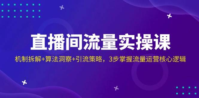 直播间流量实操课：机制拆解+算法洞察+引流策略，3步掌握流量运营核心逻辑-入圈