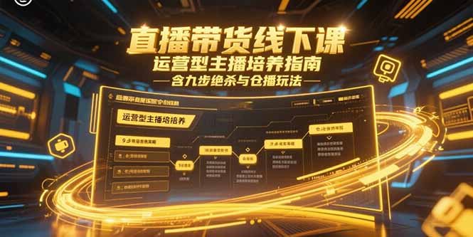 （15281期）直播带货线下课，运营型主播培养指南，含九步绝杀与仓播玩法-入圈
