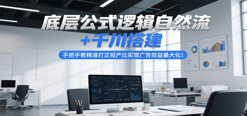 底层公式逻辑自然流+千川搭建，手把手教精准打正投产比实现广告效益最大化！-入圈