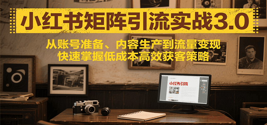 小红书矩阵引流3.0，从账号准备、内容生产到流量变现，快速掌握低成本高效获客策略-入圈