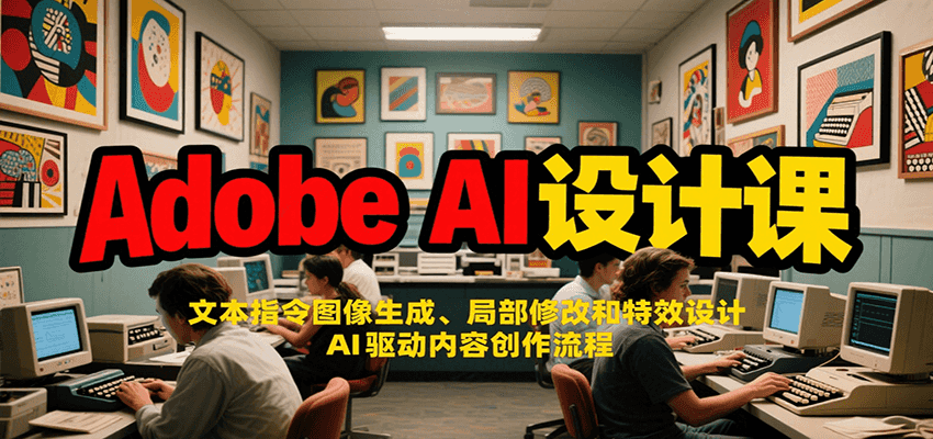 Adobe AI设计课：文本指令图像生成、局部修改和特效设计，AI驱动内容创作流程-入圈