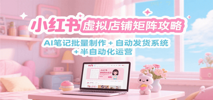 小红书虚拟店铺矩阵攻略：AI笔记批量制作 + 自动发货系统 + 半自动化运营-入圈