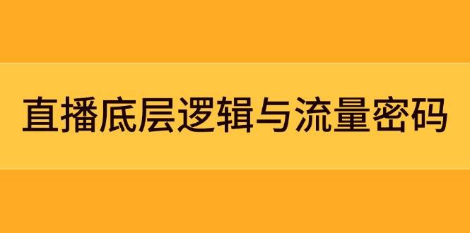 直播底层逻辑与流量密码：定位模型+案例拆解，急速流承接与数据优化全攻略-入圈