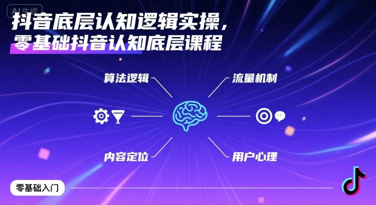 抖音底层认知逻辑实操，零基础抖音认知底层课程-入圈