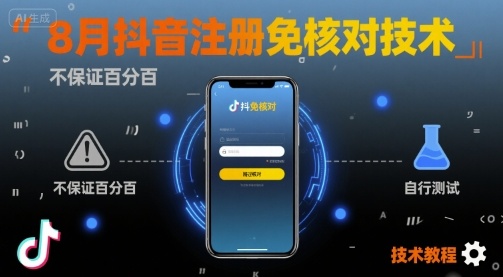 8月抖音注册免核对技术，不保证百分百，自测-入圈