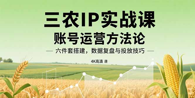 （15864期）三农IP实战课：账号运营方法论，六件套搭建，数据复盘与投放技巧-入圈