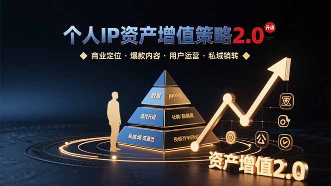 （15653期）个人IP资产增值策略2.0 拆解商业定位/爆款内容/用户运营/私域销转四大模块-入圈