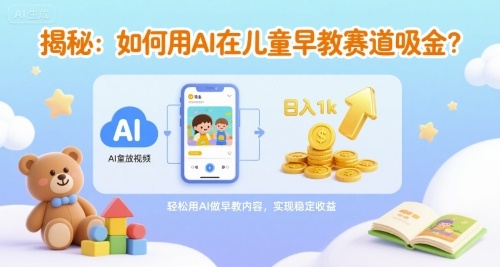 揭秘：如何用AI在儿童早教赛道吸金?一键生成视频，日入1k不是梦-入圈