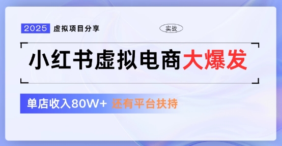 小红书虚拟店铺  蓝海项目  小白轻松一天3张+-入圈