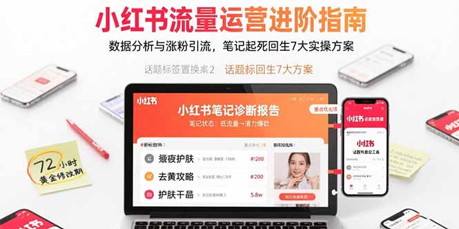 （15827期）小红书流量运营进阶指南，数据分析与涨粉引流，笔记起死回生7大实操方案-入圈
