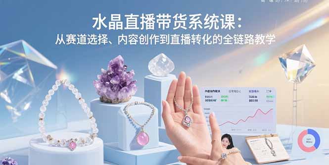 （15721期）水晶直播带货系统课：从赛道选择、内容创作到直播转化的全链路教学-入圈