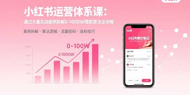（15792期）小红书运营体系课：通过大量实战案例拆解0-1000W爆款算法全攻略-入圈