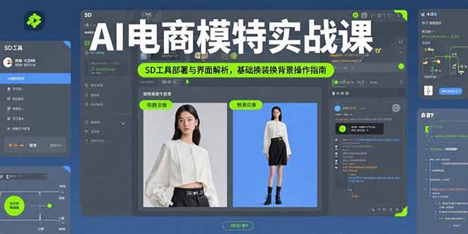 （15722期）AI电商模特实战课，SD工具部署与界面解析，基础换装换背景操作指南-入圈