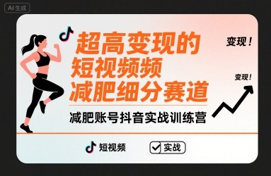 超高变现的短视频减肥细分赛道，减肥账号抖音实战训练营-入圈