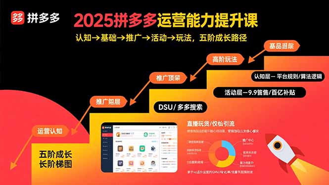 （15826期）2025拼多多运营能力提升课：认知→基础→推广→活动→玩法，五阶成长路径-入圈