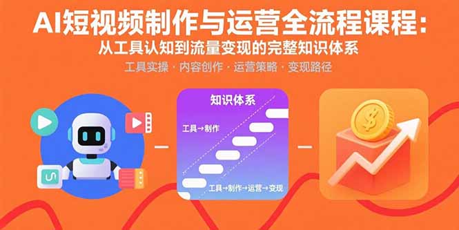 （15863期）AI短视频制作与运营全流程课程：从工具认知到流量变现的完整知识体系-入圈