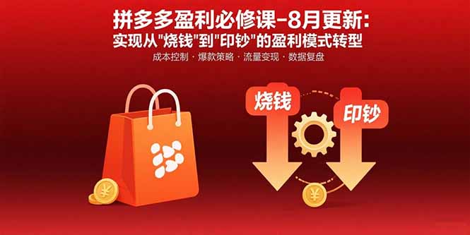 （15771期）拼多多盈利必修课-8月更新：突破运营瓶颈 实现从烧钱到印钞的盈利模式转型-入圈