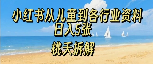小红书从儿童到各行业学习资料，日入5张-入圈