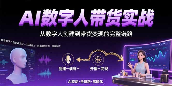 （15548期）AI数字人+带货实战：从数字人创建到带货变现的完整链路-入圈