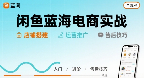 闲鱼蓝海电商实战，店铺搭建运营售后全流程-入圈