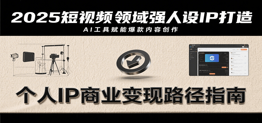 2025短视频领域强人设IP打造，结合爆款案例与AI工具应用，从个人出镜到商业成交转化-入圈