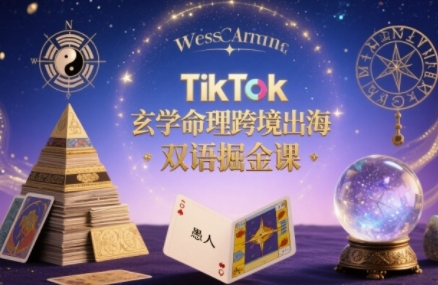 TikTok玄学命理跨境出海双语掘金课，手把手教你用命理知识精准直击海外用户痛点-入圈