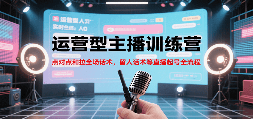 运营型主播训练营，点对点和拉全场话术，留人话术等直播起号全流程（更新8月）-入圈