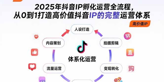 （15610期）2025年抖音IP孵化运营全流程，从0到1打造高价值抖音IP的完整运营体系-入圈