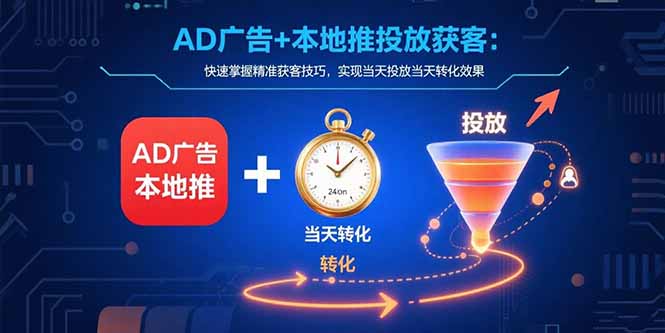 （15637期）AD广告+本地推投放获客：快速掌握精准获客技巧，实现当天投放当天转化效果-入圈
